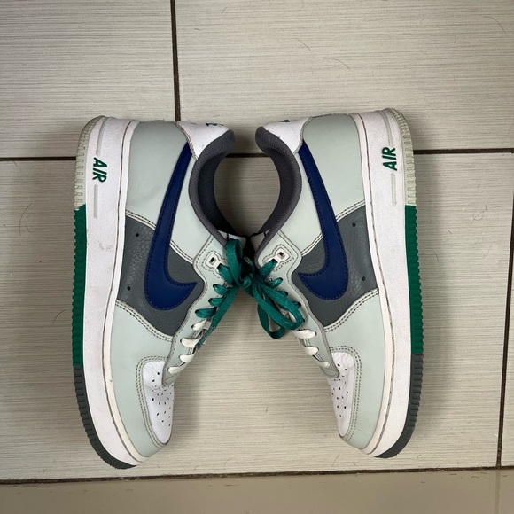 Nike Air Force 1 '07 LV8 Low Split - Light Silver Deep Royal size 8 - Picture 3 of 6